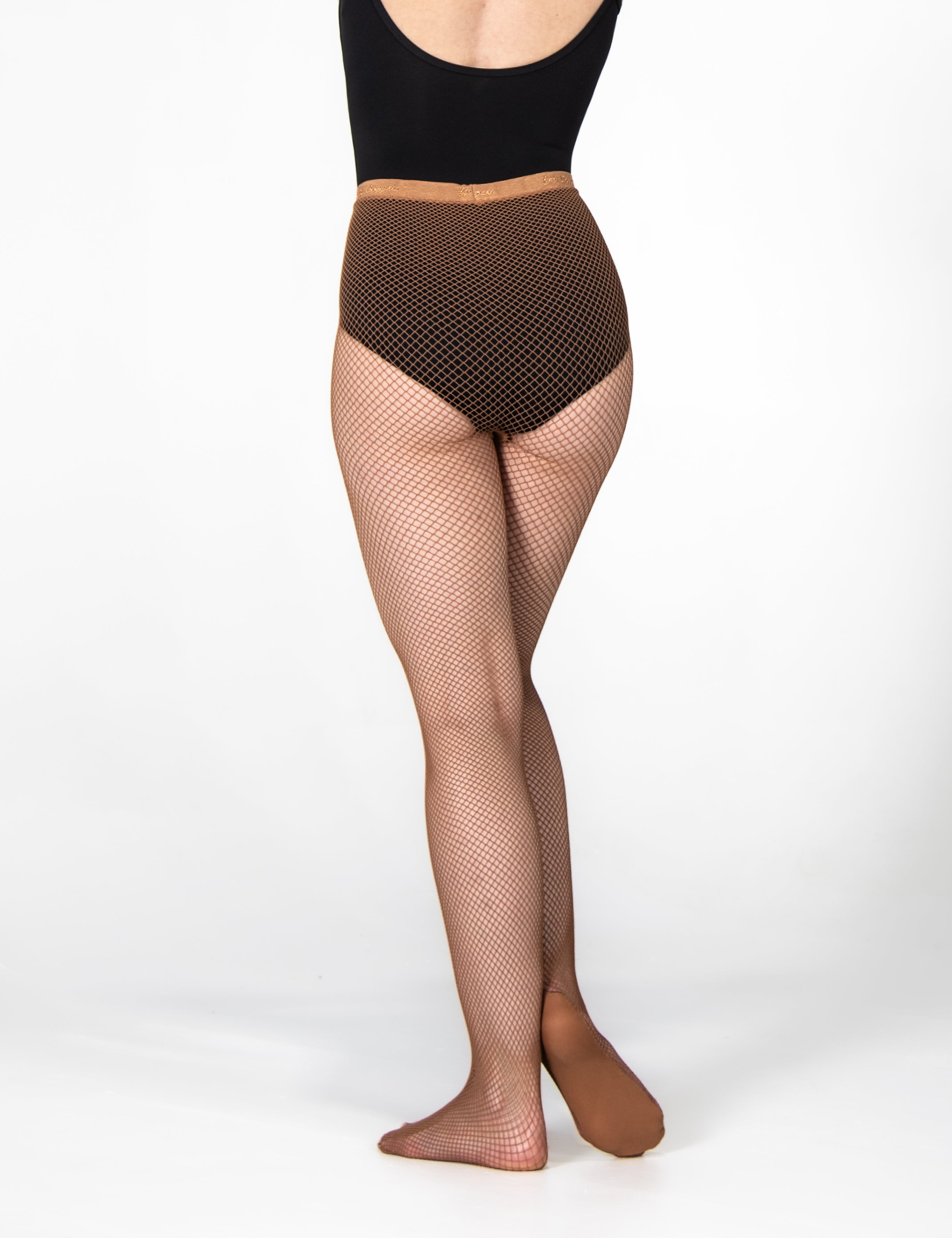 TotalSTRETCH Seamless Heavy Gauge Fishnet Padded Foot Tights