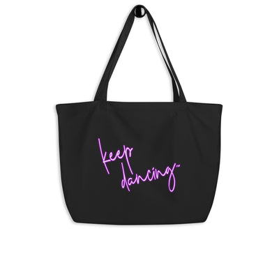 Glowing Grape Keep Dancing™ Large Organic Tote Bag