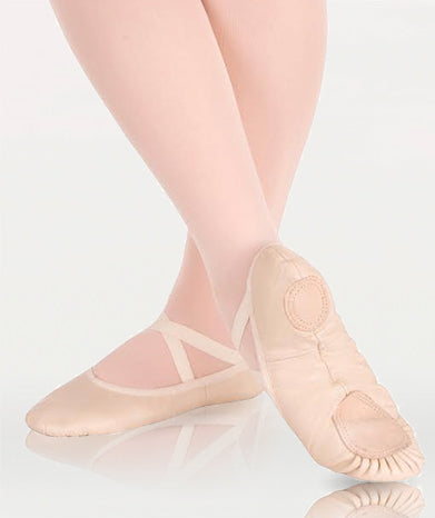 Split Sole Leather Ballet Shoes - Theatrical Pink
