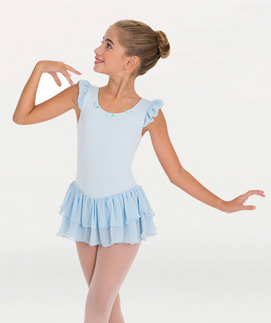 2237D Flutter Sleeve Dress with Double Layer Skirt - Child