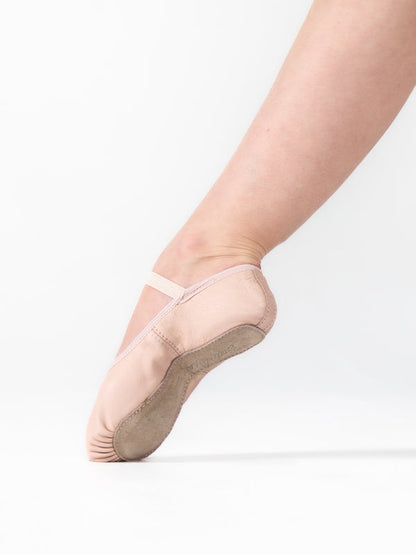 Leather Full Sole Ballet Slipper- Adult - Theatrical Pink, pointed foot