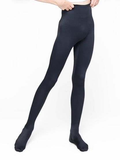 Convertible Seamless Dance Tights - Boys - Black, front view