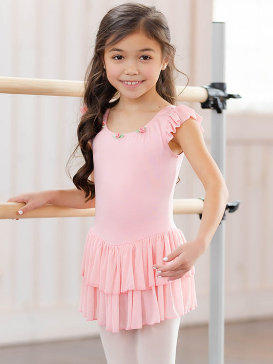 2237 Flutter Sleeve Dress with Double Layer Skirt - Child