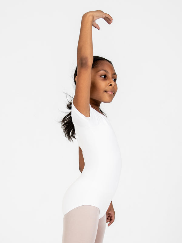 ProWear Short Sleeve Leotard - Child - White, side view
