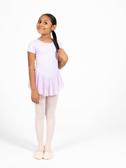 ProWear Short Sleeve Dress with Chiffon Skirt - Lilac