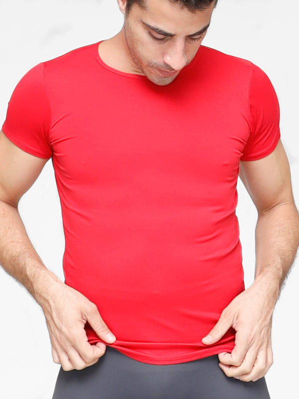 Short Sleeve Shirt Boys - Scarlet, front view