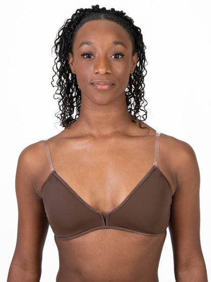 totalSTRETCH Padded Plunge Front Bra - Adult - Mocha, front view