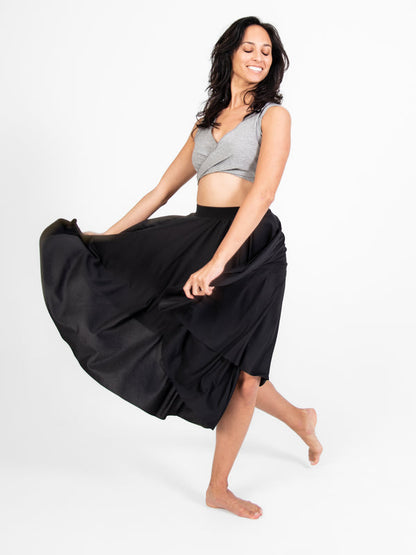 Below-The-Knee Circle Skirt - Child - Heather Grey, full view