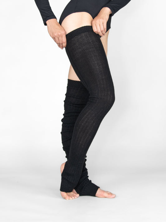 48 inch Stirrup Legwarmers - Black, side view