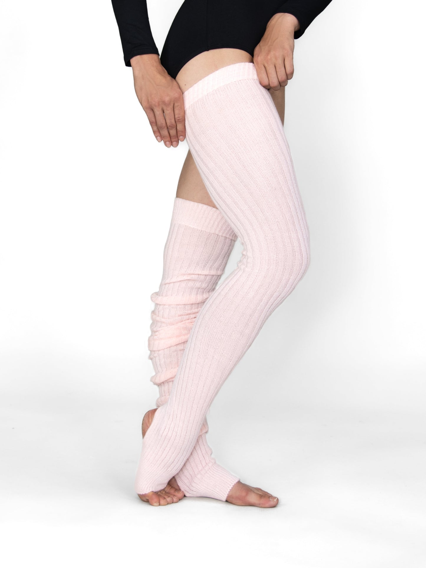 48 inch Stirrup Legwarmers - Light Pink, side view