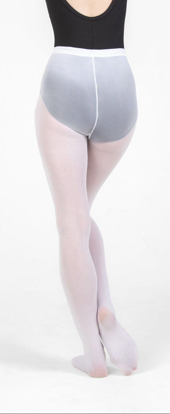 totalSTRETCH Footed Tights - Adult - White, back view