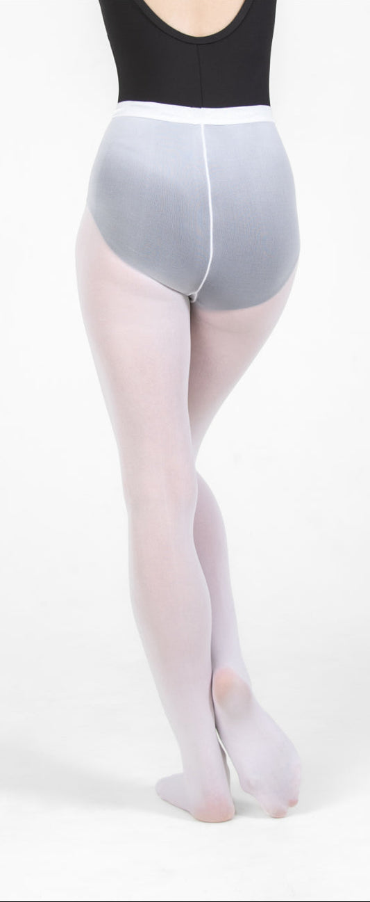totalSTRETCH Footed Tights - Adult - White, back view