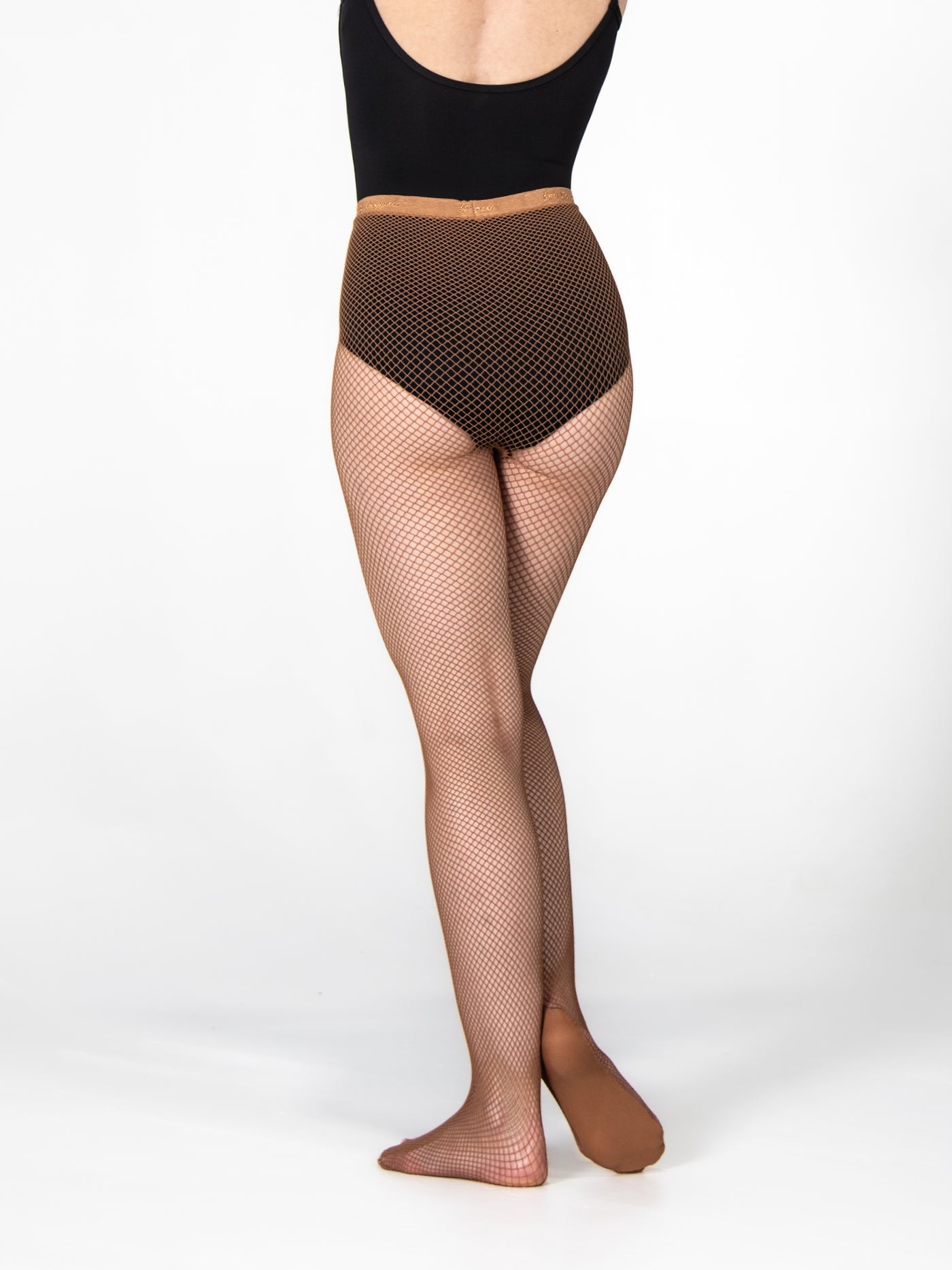 TotalSTRETCH Seamless Heavy Gauge Fishnet Padded Foot Tights