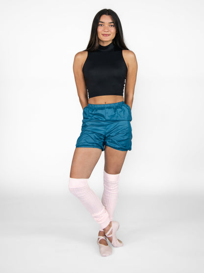 Stirrup Legwarmers 27 inch in Light Pink, full body lifestyle