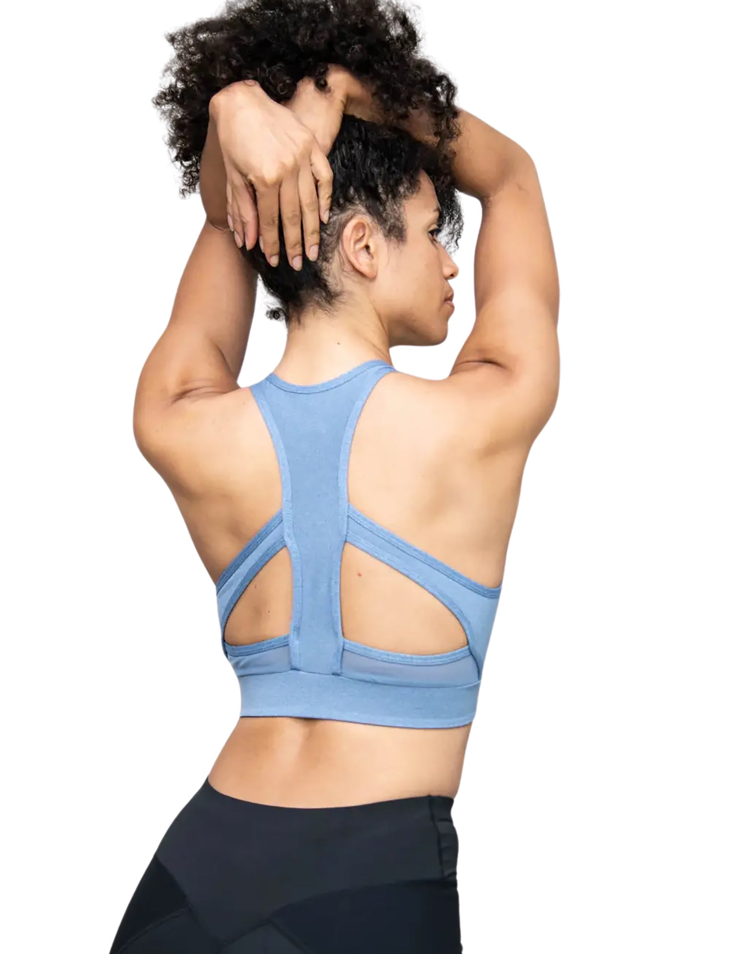 Fine Heather Racerback Bra Top with Sporty Cutouts - WOMENS