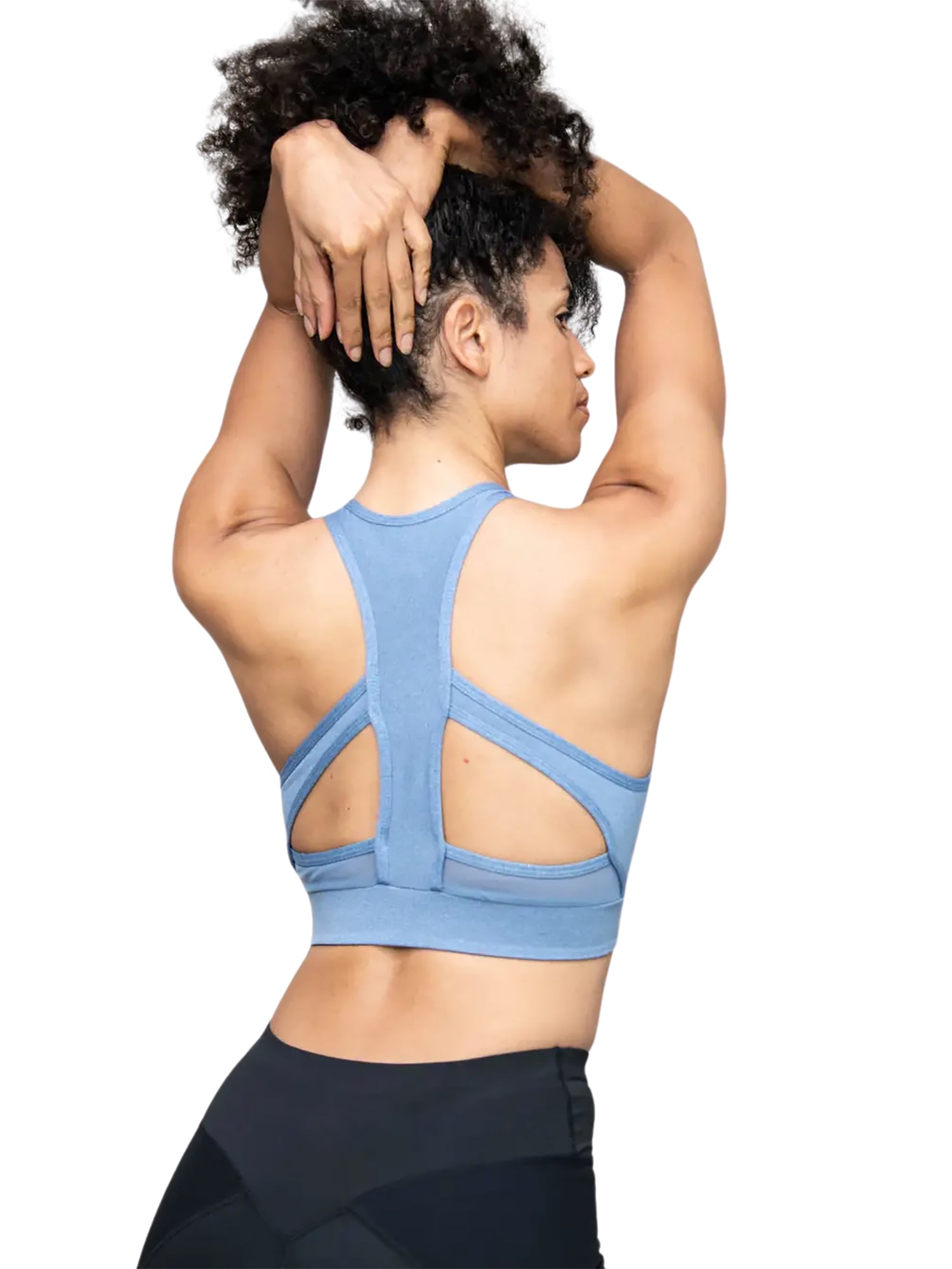 Fine Heather Racerback Bra Top with Sporty Cutouts - WOMENS
