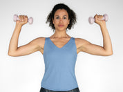 Fine Heather V-Neck Built-in Bra Pullover - WOMENS