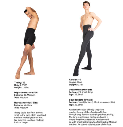 Precision Fit White Convertible Ballet Tights - MENS