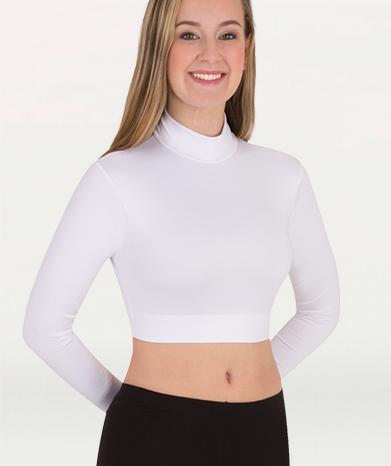 MicroTECH Long Sleeve Turtleneck Crop Top - product photo
