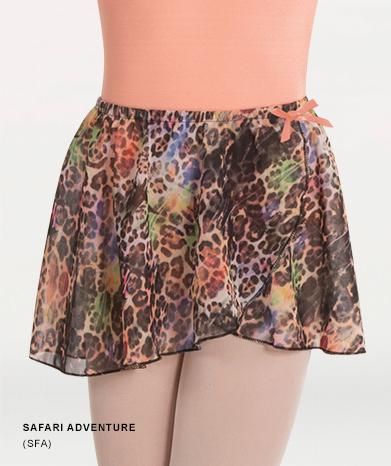 Printed Mock Wrap Ballet Skirt -GIRLS