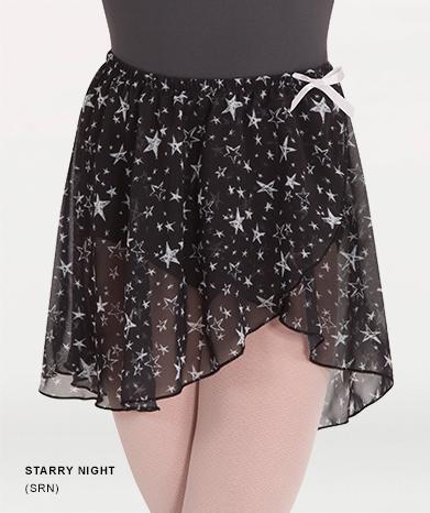 Printed Mock Wrap Ballet Skirt -GIRLS