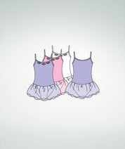 Rosette Neckline Camisole Leotard with Tutu - GIRLS