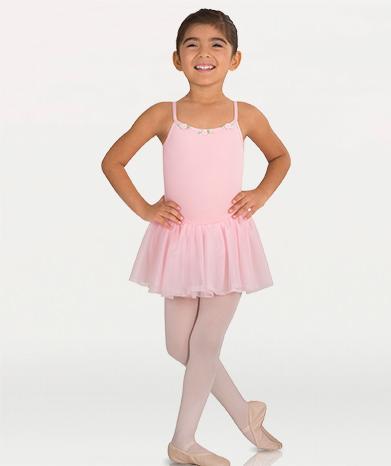 Rosette Neckline Camisole Leotard with Tutu - GIRLS