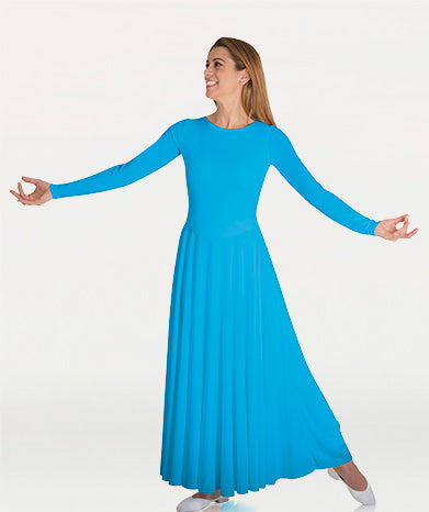 Loose Fit Long Sleeve Dance Dress - WOMENS