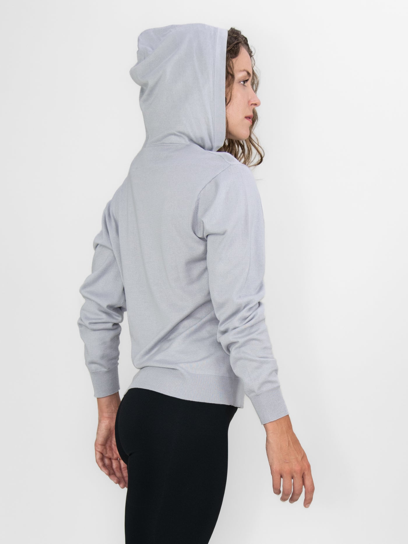 Lightweight Vegan Cashmere Hooded Shirt - WOMENS