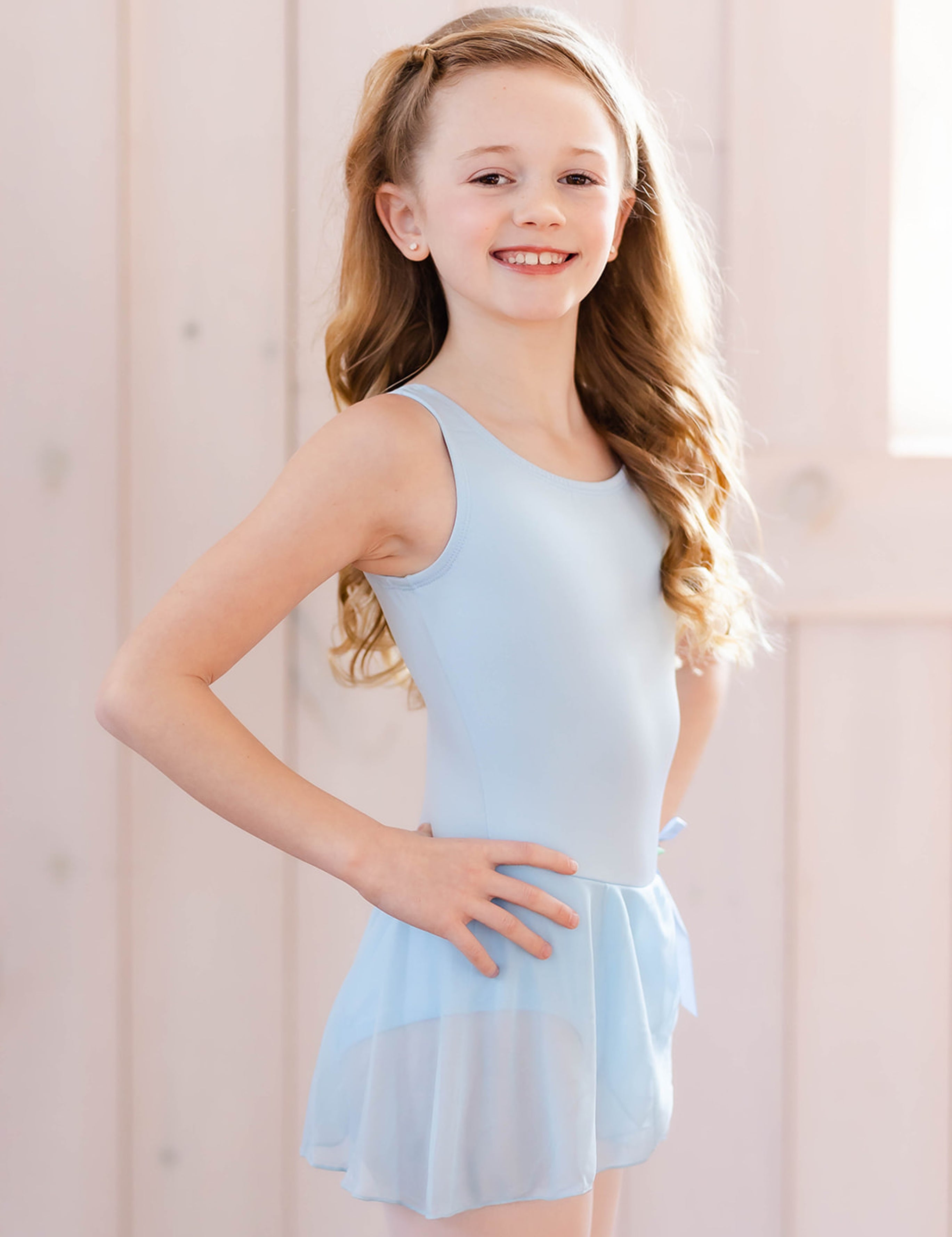 Microfiber Tank Ballet Leotard with Skirt - GIRLS