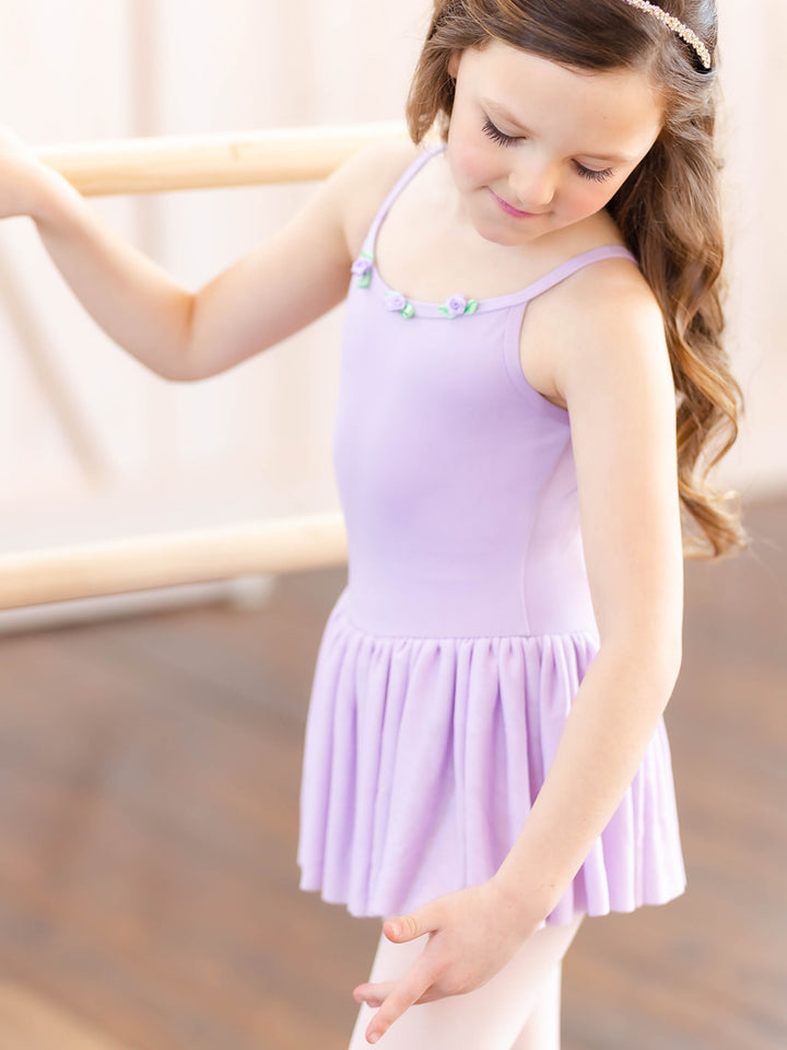 Rosette Neckline Camisole Leotard with Tutu - GIRLS