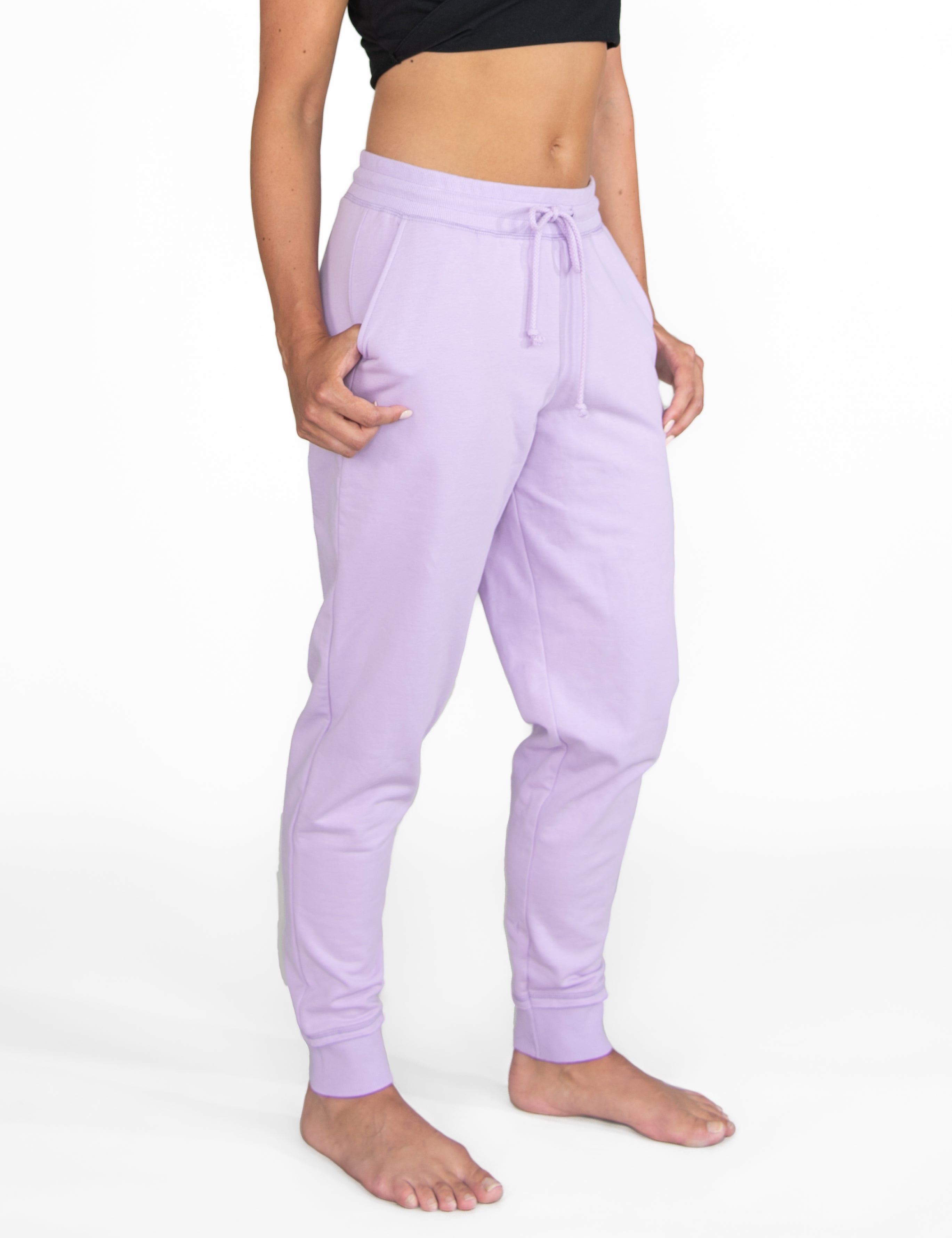 French Terry Tapered Joggers with Front Pockets