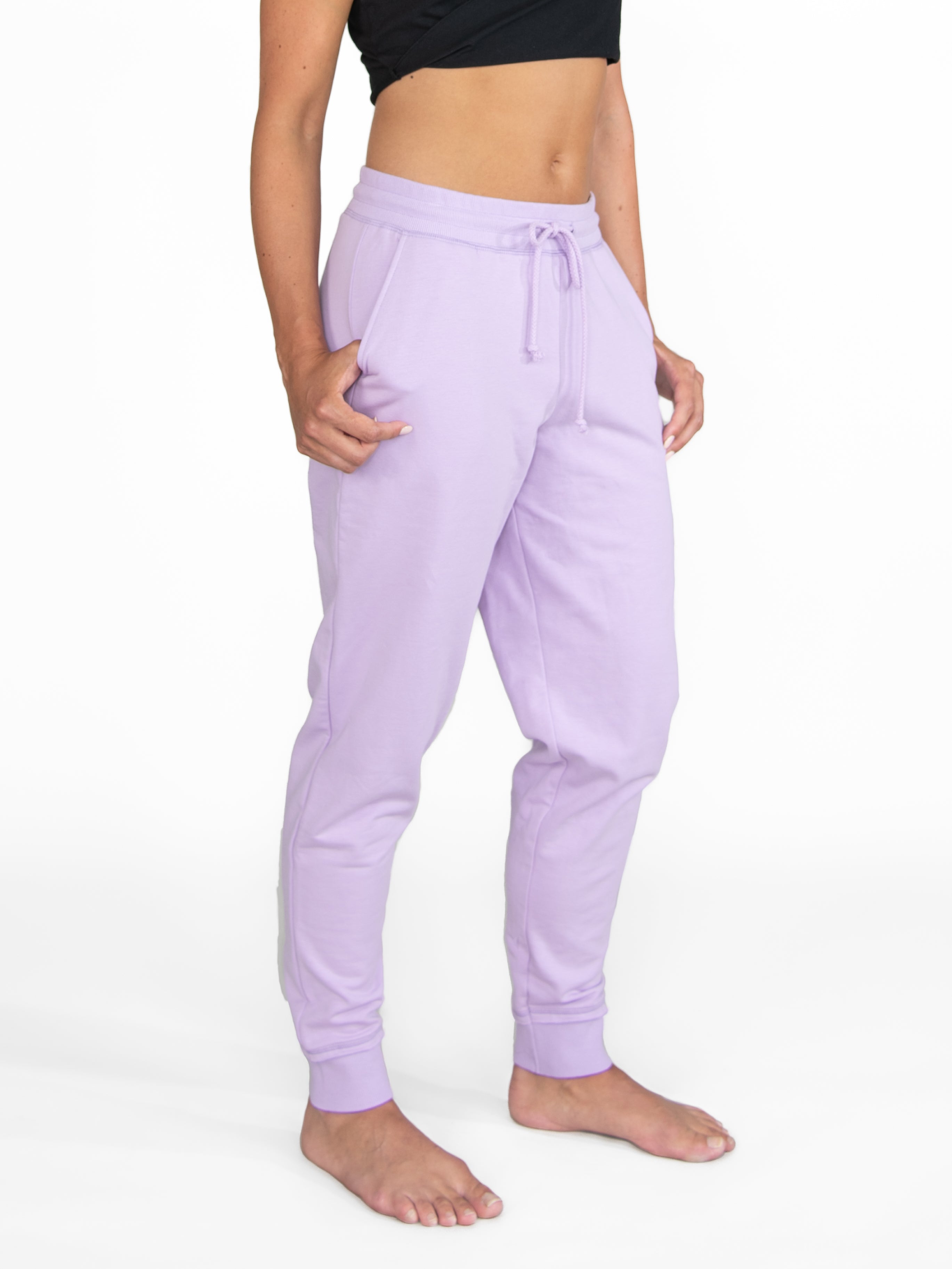 French Terry Tapered Joggers with Front Pockets