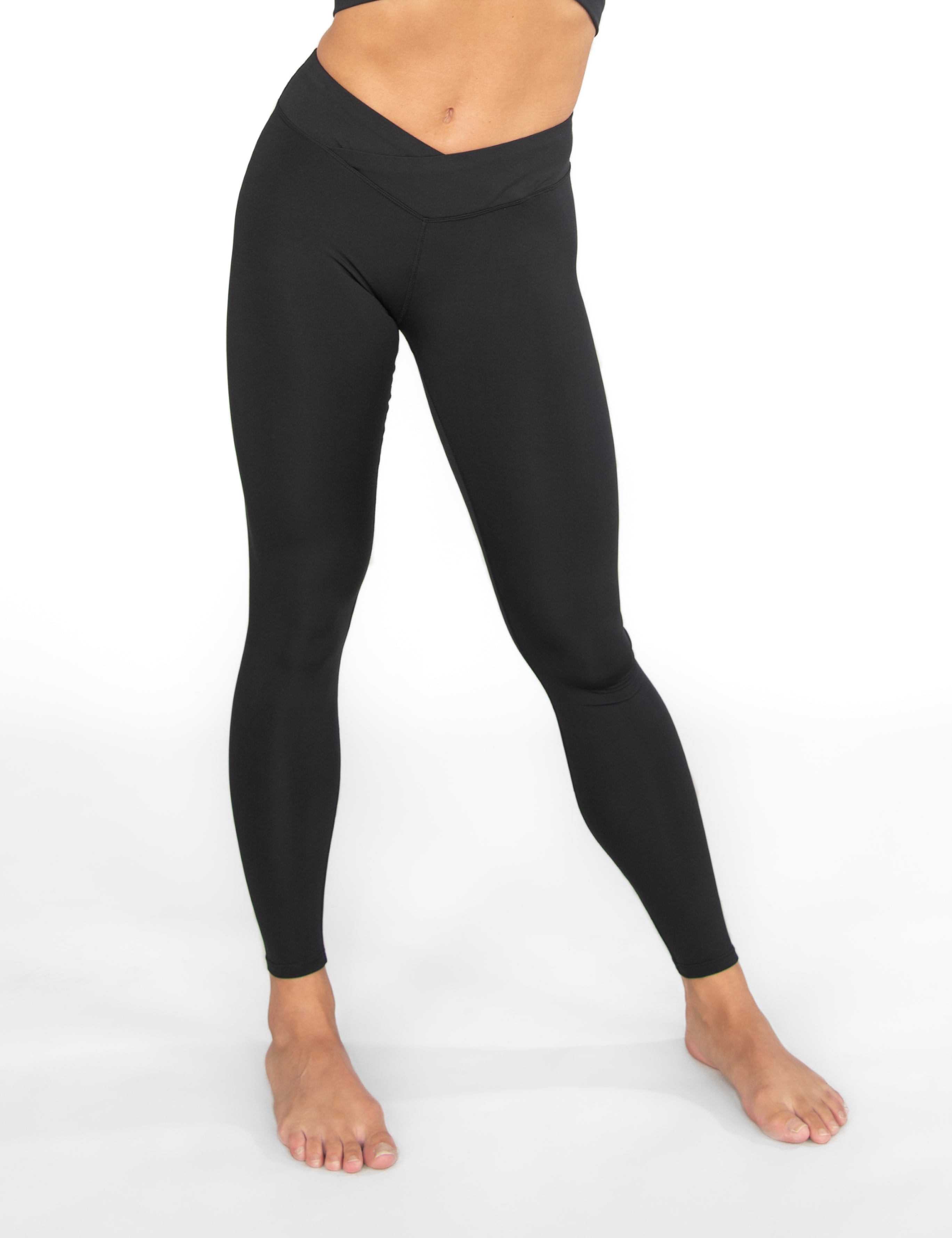 Recycled Poly Criss Cross Waist Band Legging with Back Pocket