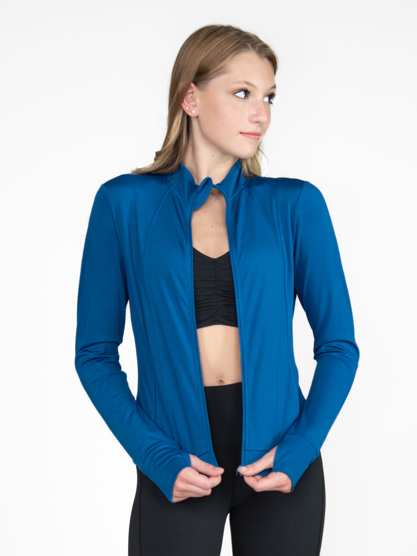 Recycled Poly Contour Seam Zip Up Jacket