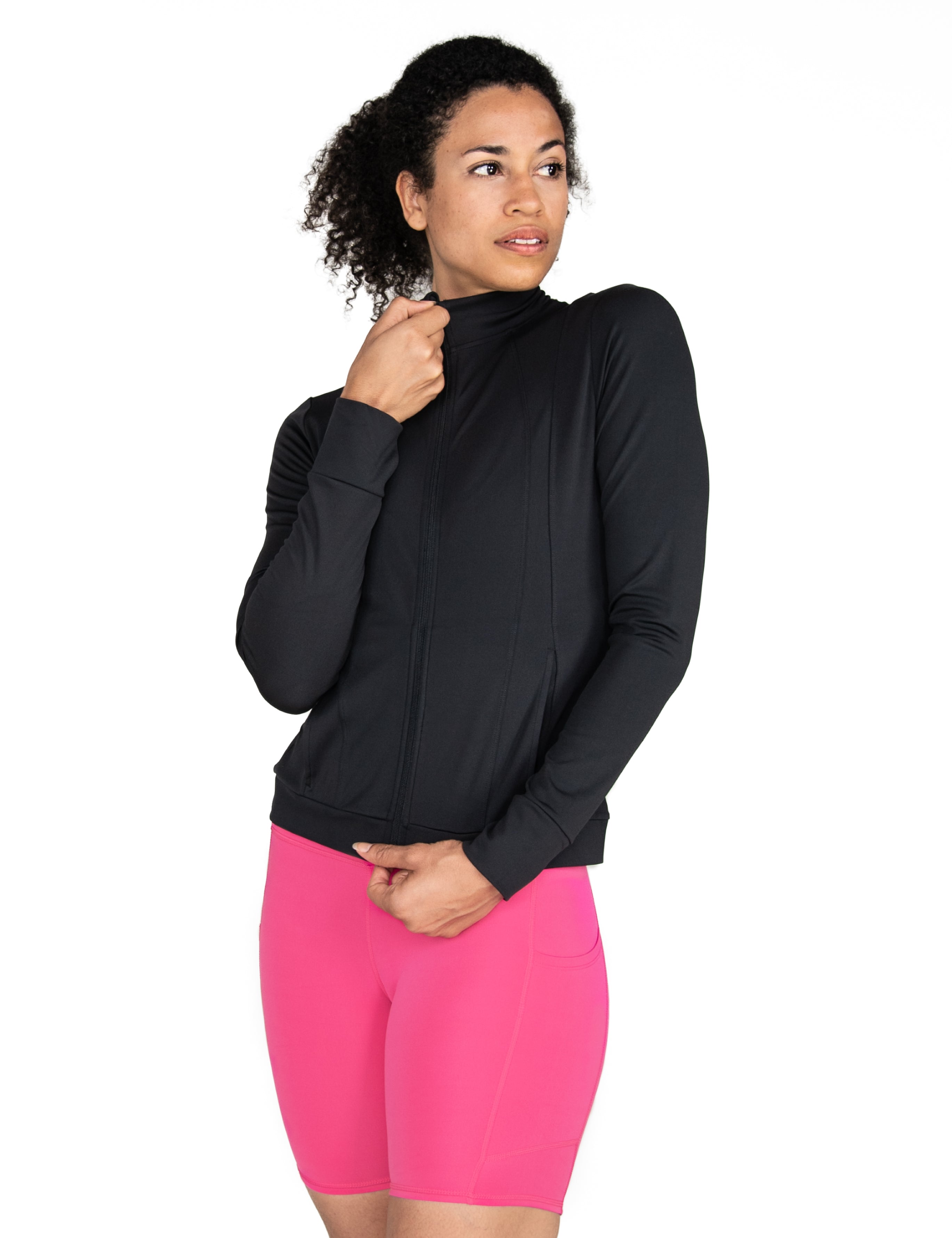 Recycled Poly Contour Seam Zip Up Jacket