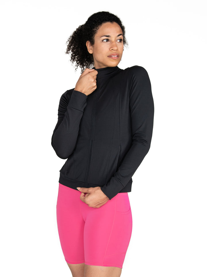 Recycled Poly Contour Seam Zip Up Jacket