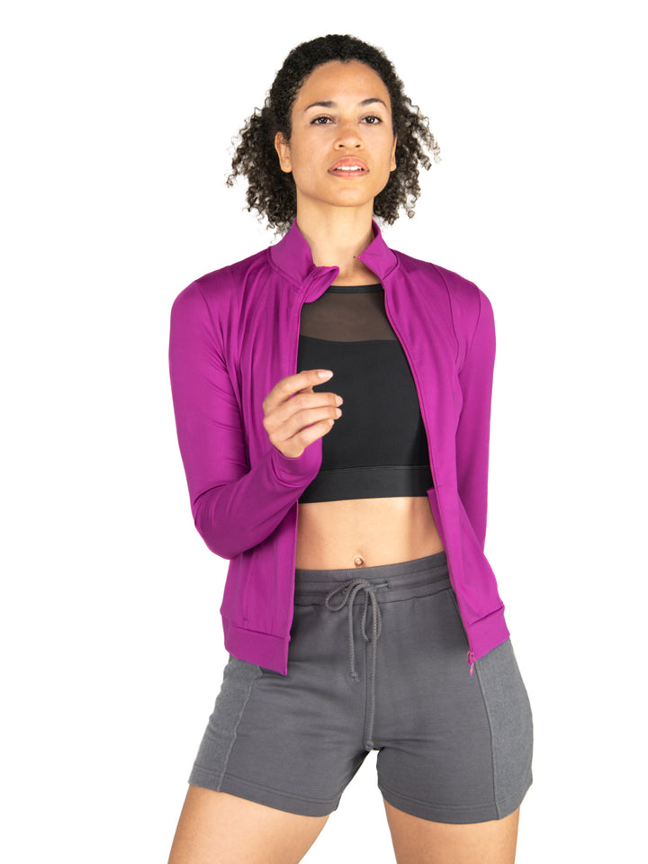 Recycled Poly Contour Seam Zip Up Jacket