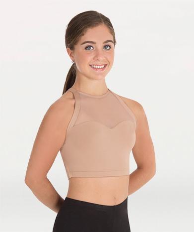 Hi-Neck Strappy Dance Bra Top - GIRLS