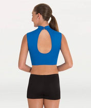 Mock Neck Sweetheart Bustline Crop Bra Dance Top - WOMENS
