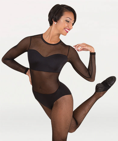 Competition Leotard With Power Mesh Body & Sleeves - WOMENS