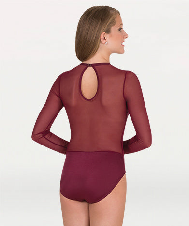 Competition Leotard With Power Mesh Body & Sleeves - WOMENS