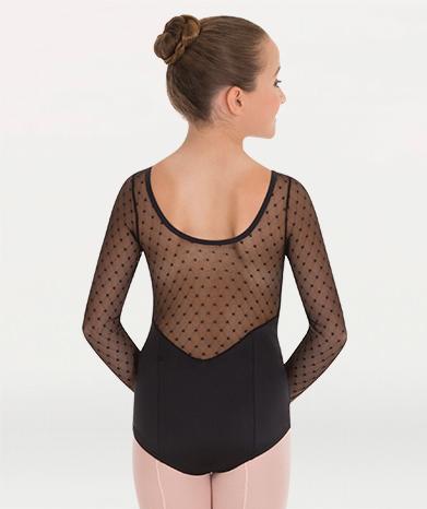 Mesh Long Sleeve Ballet Leotard for Tiler Peck Designs, a girls and womens dancewear collection for Body Wrappers by Tiler Peck, Principle Dancer of New York City Ballet NYCB who can also be seen as Sienna Milken in the Netflix series Pretty Little Things.
