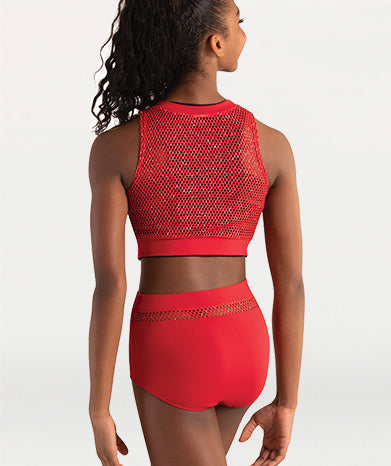 Open Mesh Crop Boatneck Tank Pullover Tiler Peck Designs - WOMENS